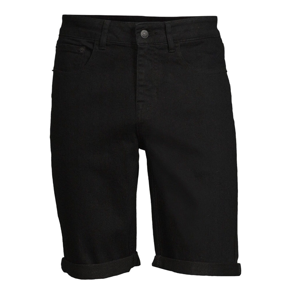 IZOD Denim Shorts 38 Black Cotton Jean Slim Fit Mid Rise Bermuda Men's NWT